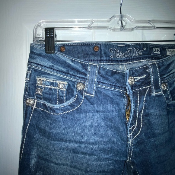 Miss Me embellished distressed jeans sz 26 short - Picture 4 of 6